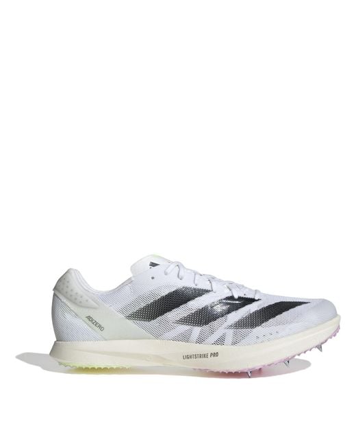 Adidas White Adizero Avanti Tyo Track Running Spikes for men