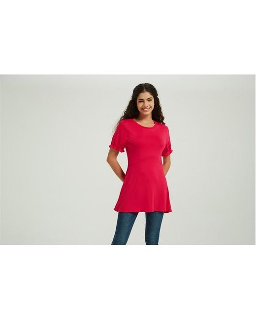 Be You Red Puff Sleeve Tunic