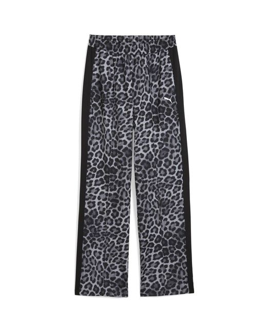 PUMA Black T7 Leo Luxe All Over Print Open Hem Joggers