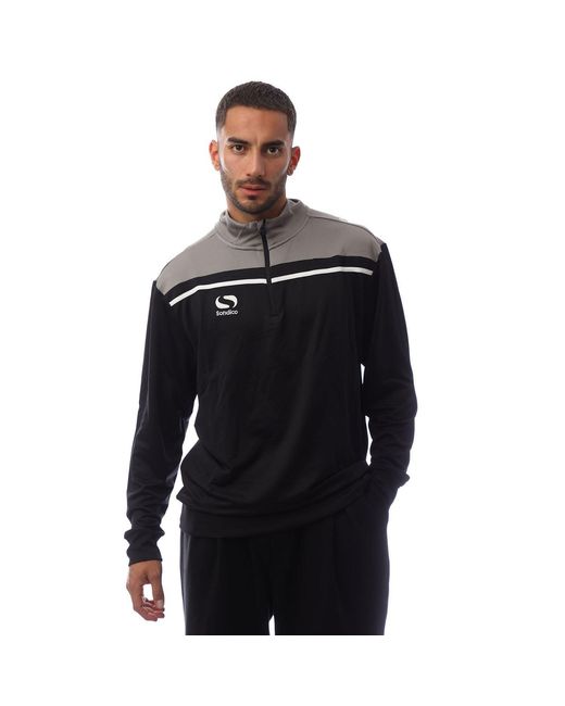 Sondico Black 1/4 Zip Fleece for men