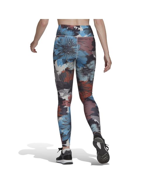 Adidas Blue Training Essentials Printed Gym Legging