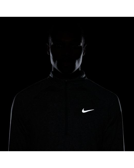Nike Gray Stride Dri-Fit 1/4-Zip Running Top for men