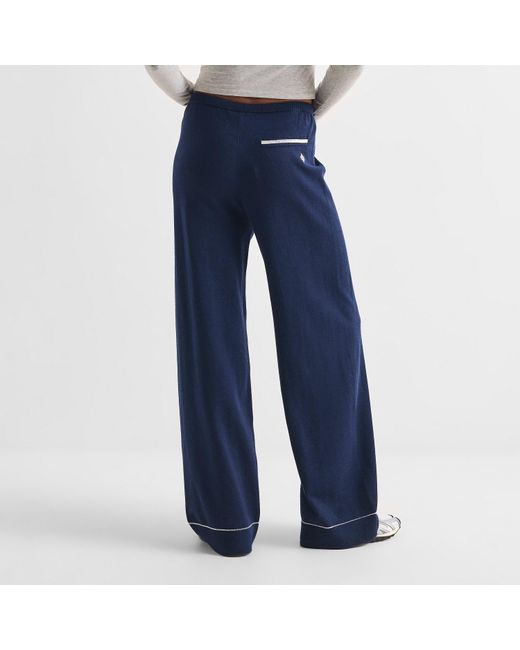 The Couture Club Blue Knitted Panel Trousers