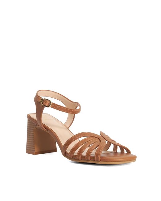 Dune Brown Jaelle Heeled Sandals
