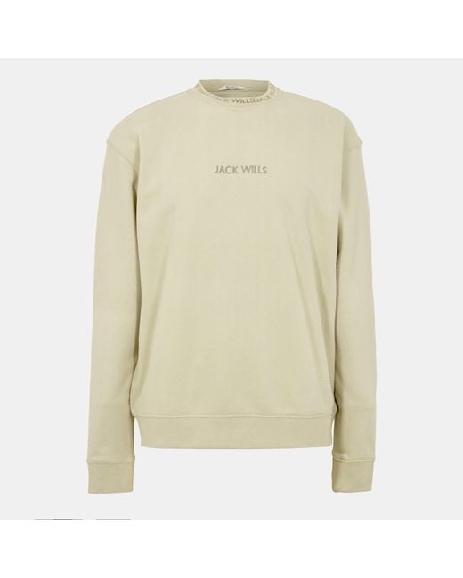 Jack Wills Natural Jacquard Crew Sweatshirt for men