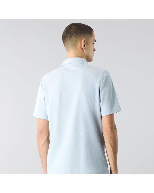 Pretty Green Blue Islington Zipped Short-Sleeve Polo Shirt for men