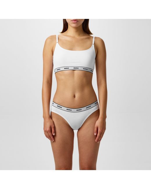 HUGO White 3 Pack Striped Briefs