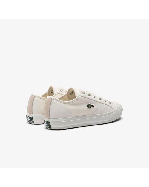 Lacoste White Backcourt Canvas Low Trainers Size 9 for men