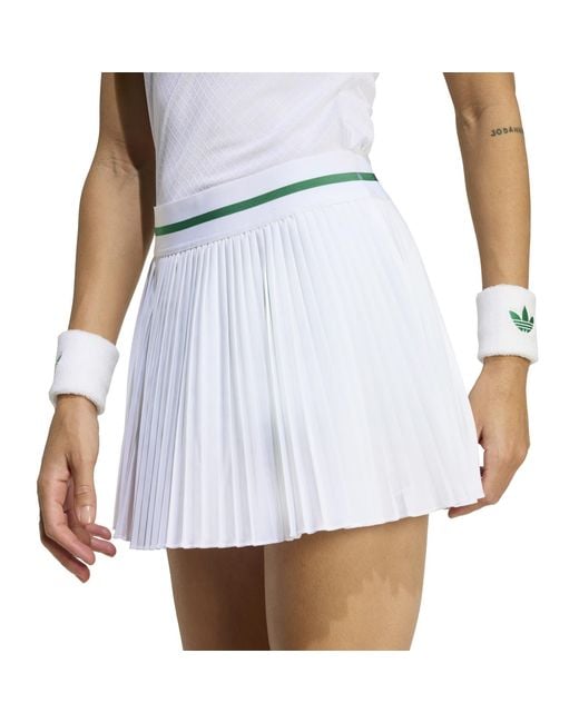 Adidas White Wimbledon Pleated Skort