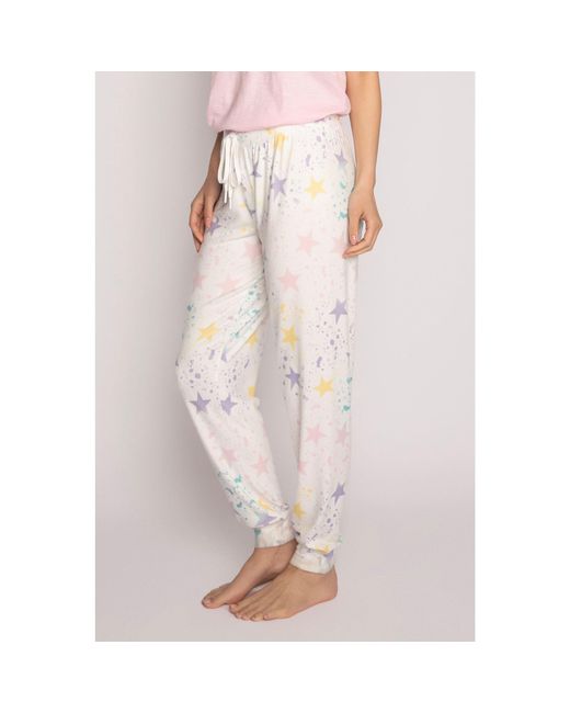 Pj Salvage Pink Drawstring Star Pant