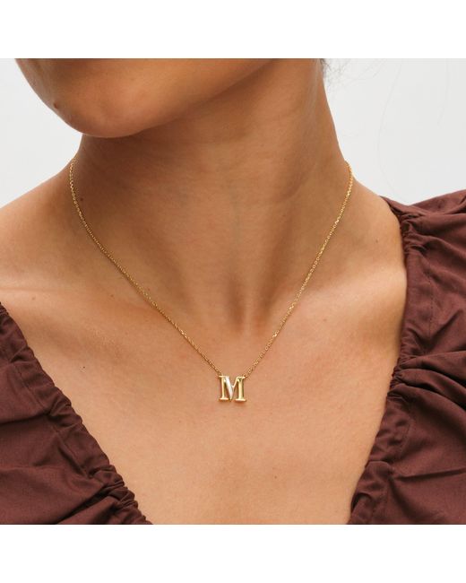 Inicio Metallic 14K Plated Pearl Initial Pendant
