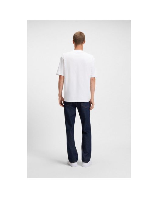 HUGO White Nieros Logo Patch T-Shirt for men