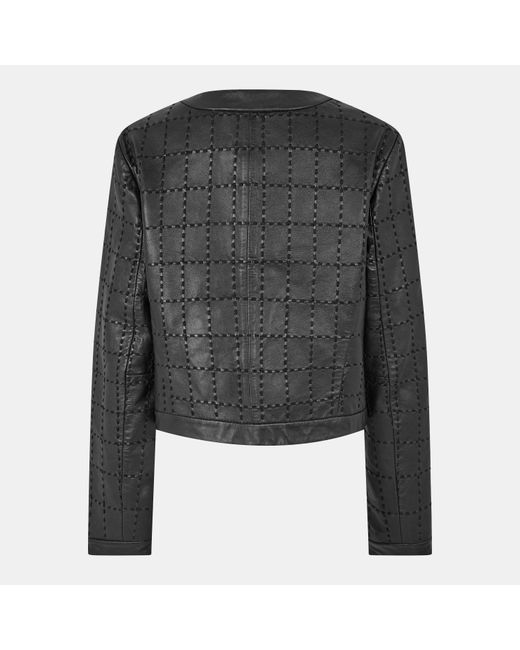 Ted Baker Black Structured Leather Jacket