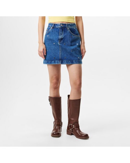 HUGO Blue Gebisi Denim Mini Skirt