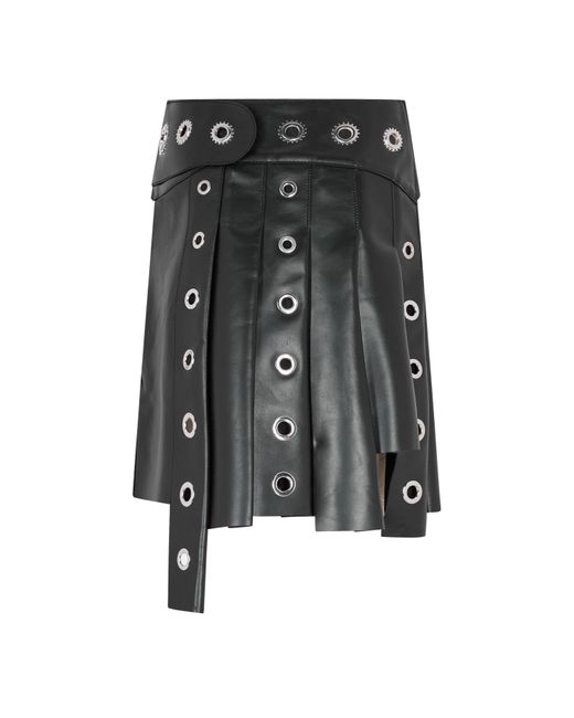 Off-White c/o Virgil Abloh Black High-Rise Leather Shorts