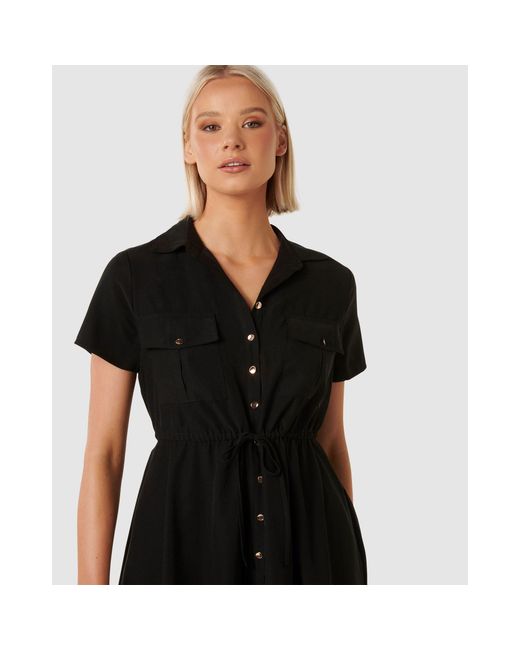 Forever New Black Avana Skater Shirt Dress