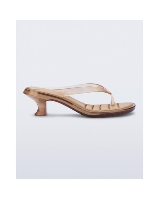 Melissa White Thong Kitten Heel Sandal