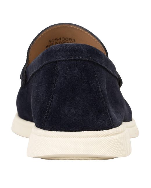 Boss Blue Loafers With Iconic Logo Detail (Sienne) for men