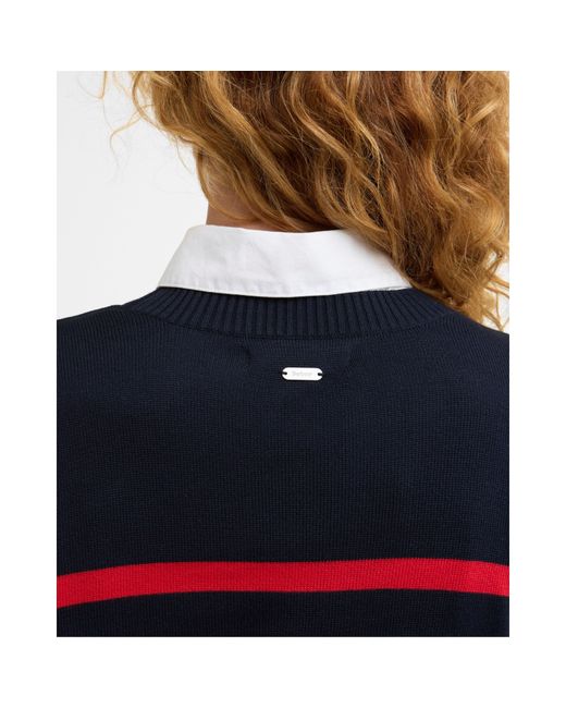 Barbour Red Fern Striped Crew Neck Jumper