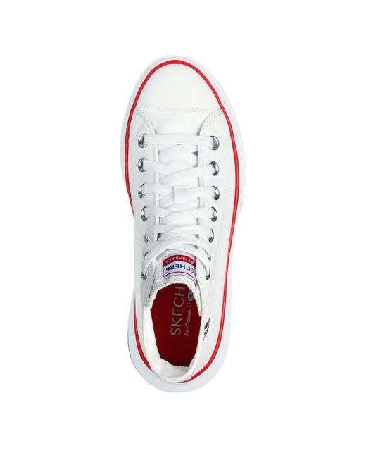 Skechers White Canvas Air Cooled Classic Low-Top Trainers