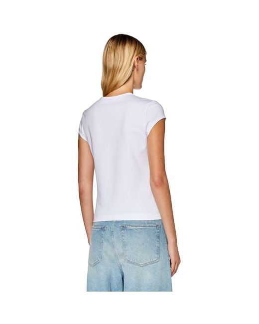 DIESEL White T-angie Oval D T-shirt