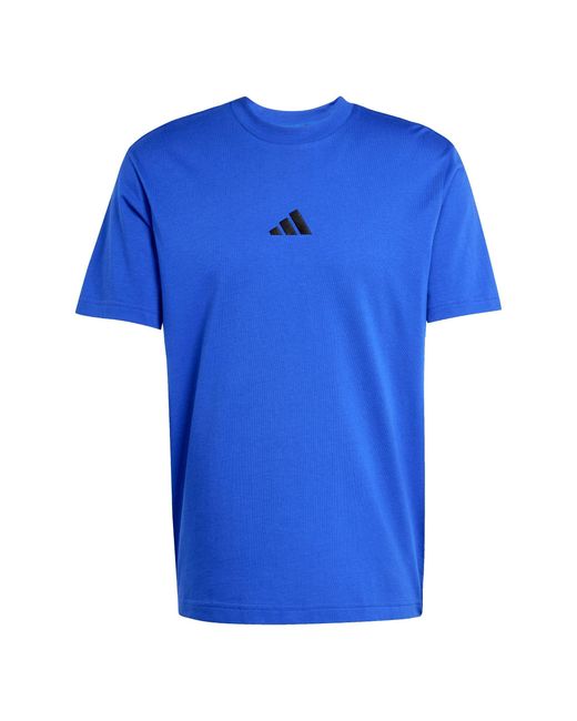 Adidas Blue Essentials Single Jersey Logo T-Shirt for men