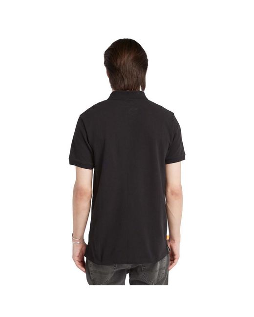 Timberland Black Oyster River Logo Short Sleeve Polo Shirt for men