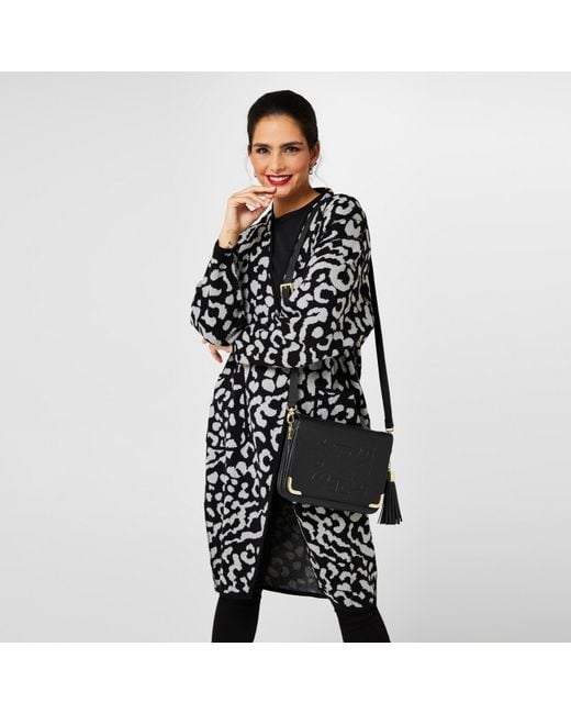 Biba Black Leather Gretal Cross Body Bag