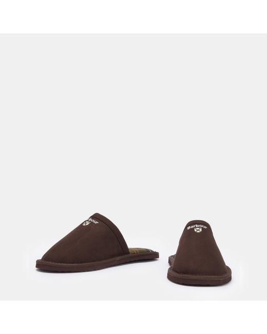 Barbour Brown Everitt Mule Slippers for men