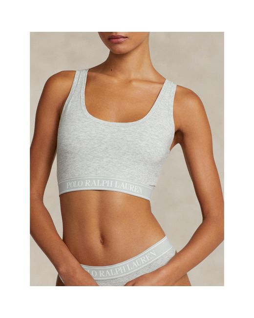 Polo Ralph Lauren Gray Cotton Non-Wired Scoop Bralette
