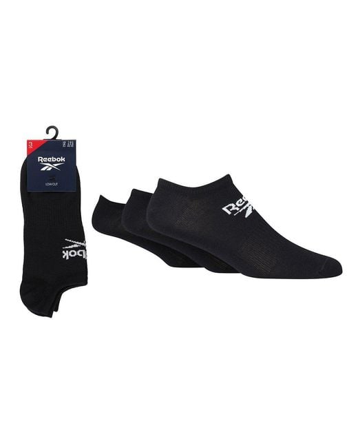 Reebok Black 3 Pair Low Cut Socks