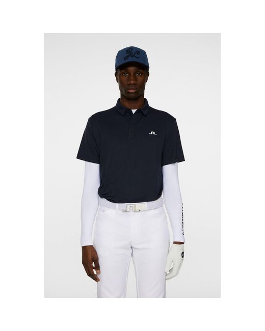 J.Lindeberg Blue Short Sleeve Performance Polo Shirt for men