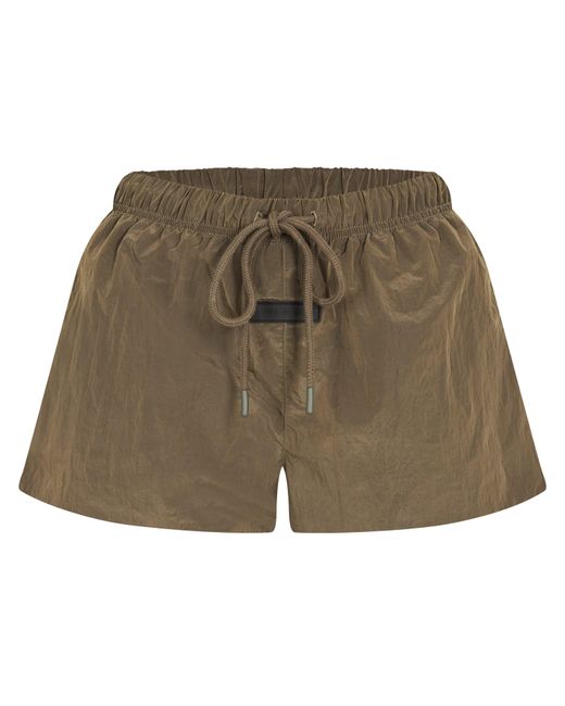 Fear Of God Green Running Fleece Jogger Shorts