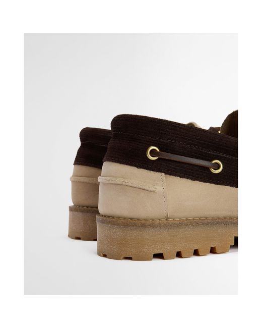 Barbour Brown Re-Engineered Deck Boat Shoes for men