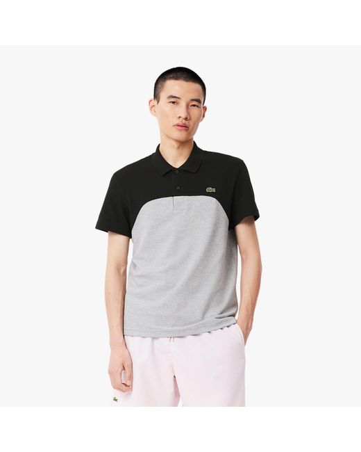 Lacoste Black Regular Fit L.12.12 Colour Block Polo Shirt for men