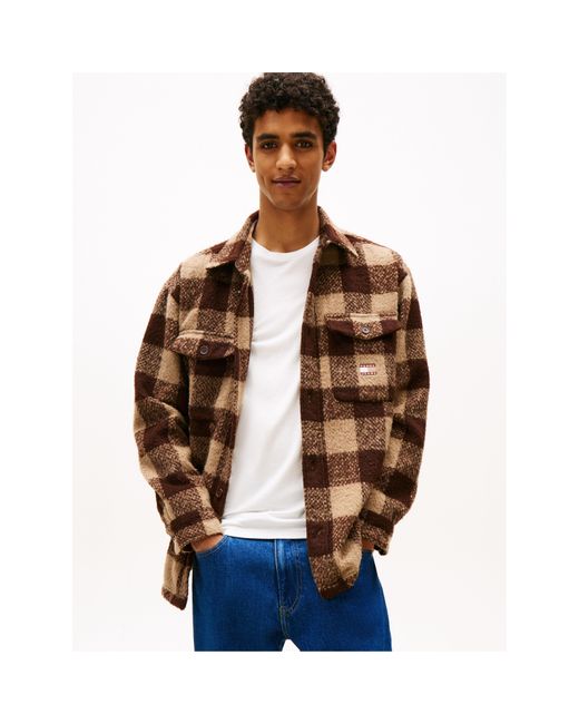 Tommy Hilfiger Brown Check Relaxed Fit Overshirt for men