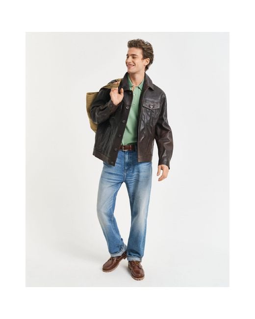 Gant Green Contrast Piqué Polo Shirt for men