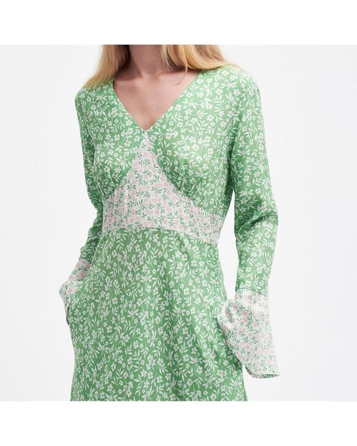 Barbour Green Sandgate Floral Maxi Dress
