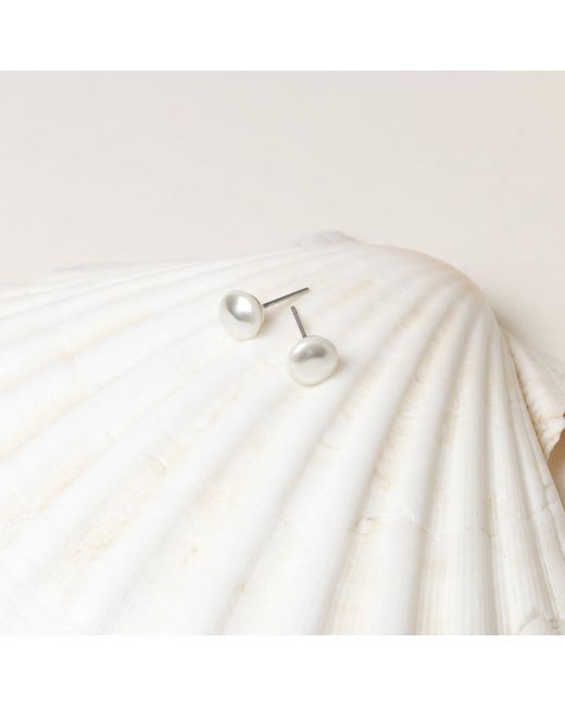 Jon Richard White Cream Small Bouton Pearl Earrings
