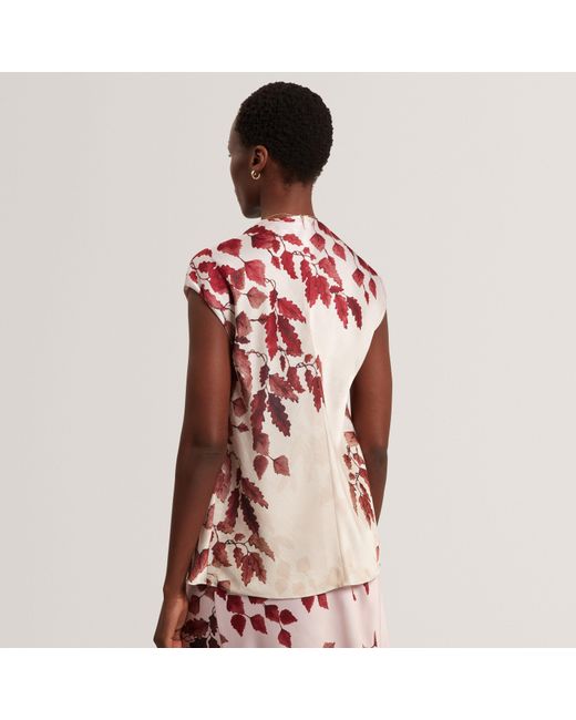 Ted Baker Pink Printed Drape Top