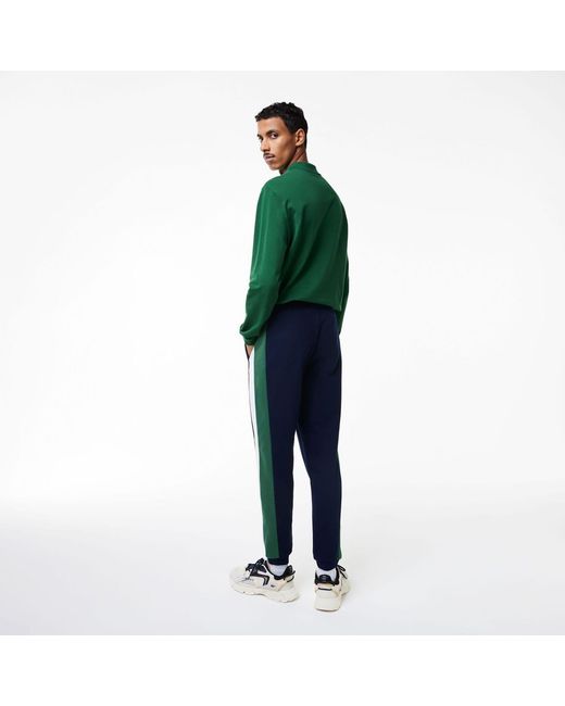 Lacoste Blue Brushed Fleece Cut & Sewn Training Joggers for men