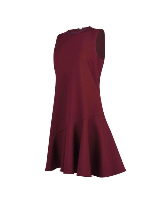 Victoria Beckham Red Relaxed Turtle Neck Dress