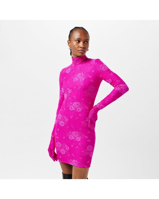 Balenciaga Pink Asymmetric Wrap Dress