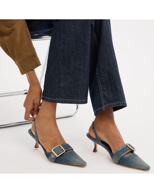 COACH Blue Slingbacks