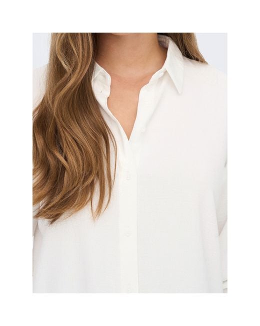 ONLY White Long Sleeve Plain Shirt