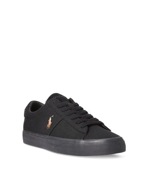 Polo Ralph Lauren Black Sayer Canvas Trainers for men
