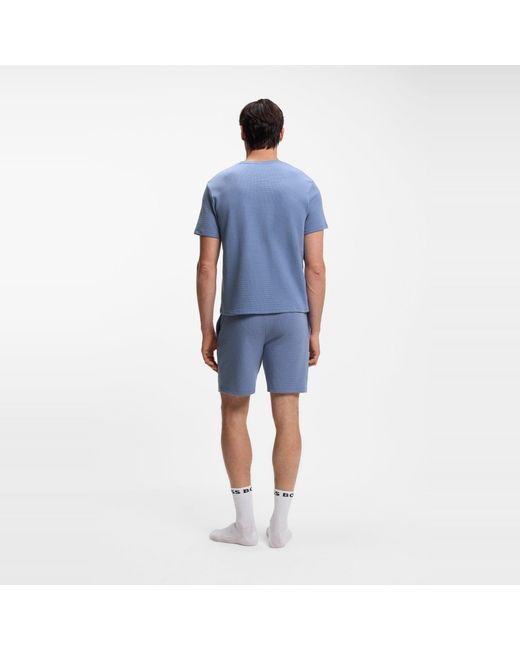 Boss Blue Bodywear Waffle T-Shirt With Structured Design for men