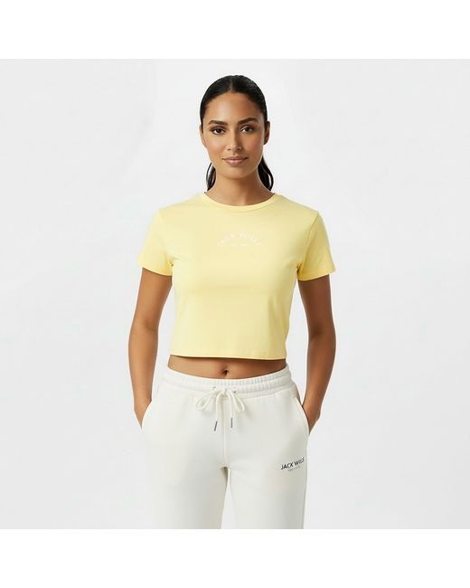 Jack Wills Yellow Cropped Baby Tee Ladies
