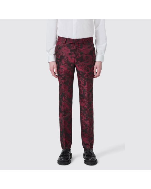 Twisted Tailor Red Ersat Slim Fit Trouser for men