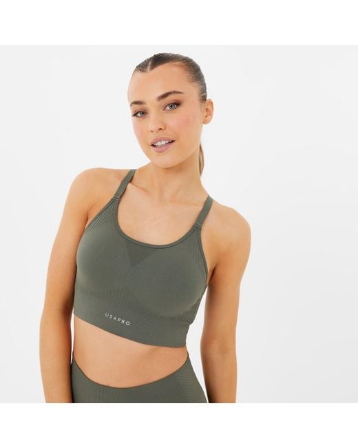Usa Pro Green Up Seamless Adjustable Sports Bra